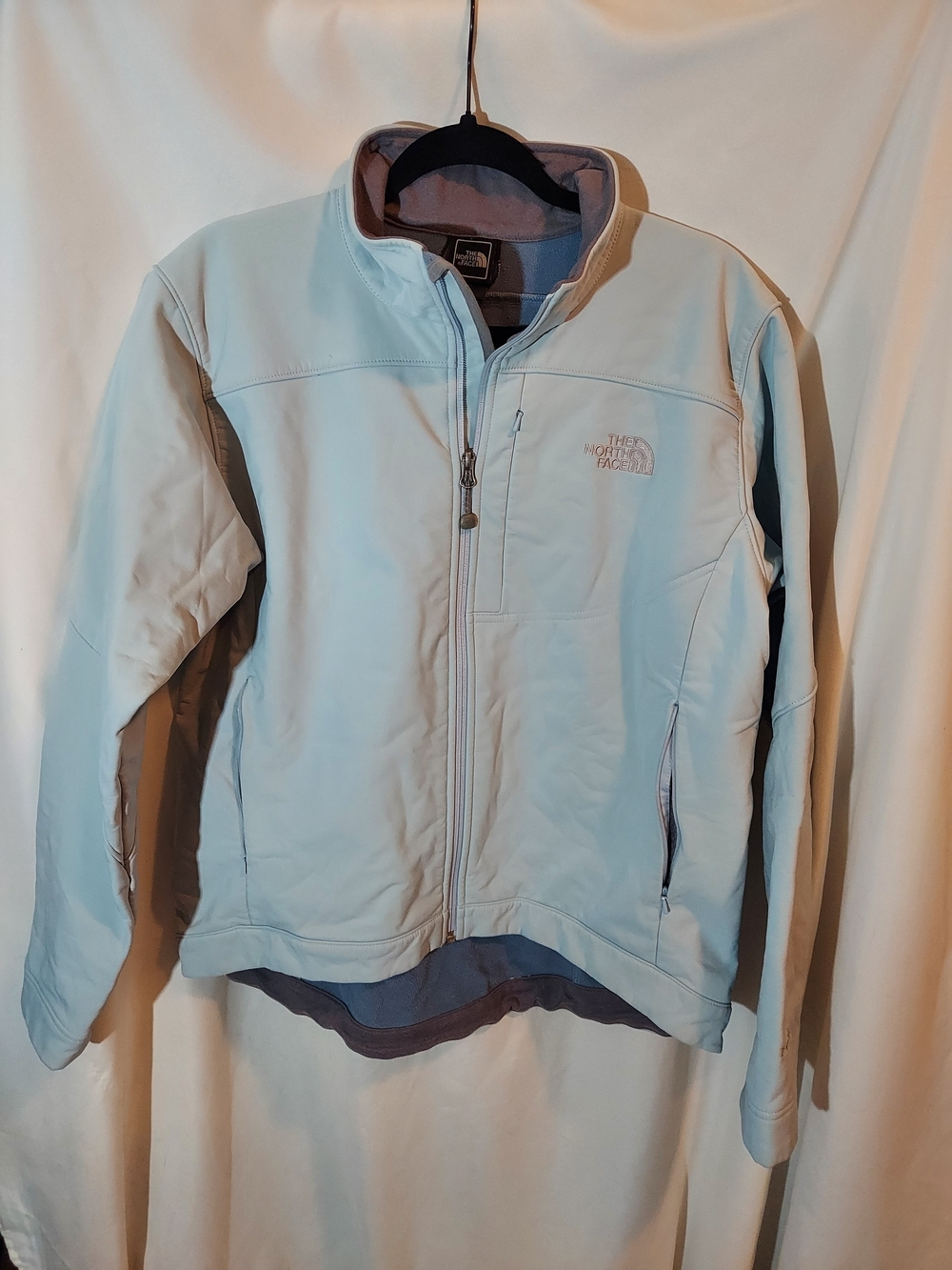 The North Face Apex Bionic Softshell Fleece-Lined Jacket - Light Blue, Size L